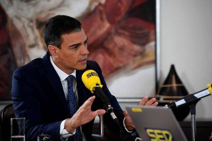 Pedro Sánchez during Monday’s radio interview.