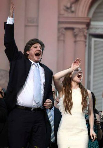 Boudou with his girlfriend.