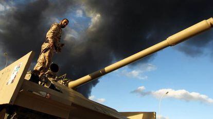 A Libyan soldier in Benghazi in December.