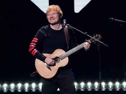 Ed Sheeran performs at Z100's iHeartRadio Jingle Ball on Dec. 10, 2021, in New York