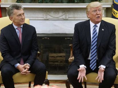 Mauricio Macri and Donald Trump in Washington this Thursday.