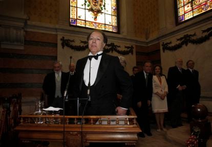 Javier Marías during his investment into the Royal Spanish Academy in 2008.