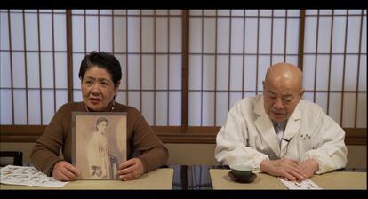 Tomiko and Hiroyoshi Ishida, in the Mibu dining room in a still from the documentary 'Mibu. the Moon on a Dish.'