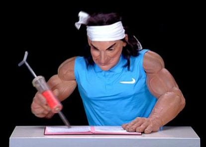 One of the sketches aired on French TV showed Nadal writing to Contador with a syringe.