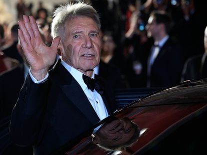 Harrison Ford, este jueves en Cannes tras la proyección de 'Indiana Jones y el dial del destino'.