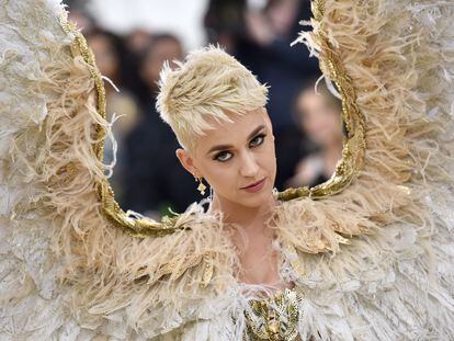 Katy Perry dressed up as an angel at the 2018 Met Gala in New York.