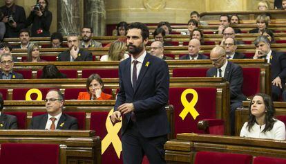 Roger Torrent at the Catalan parliament on Wednesday.