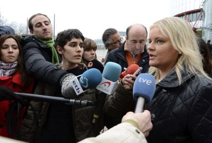 Maria del Mar Blanco of the Foundation for Victims of Terrorism outside the Strasbourg court on Tuesday.