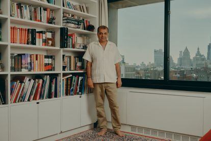 Indian writer Suketu Mehta, photographed in his Manhattan apartment. 