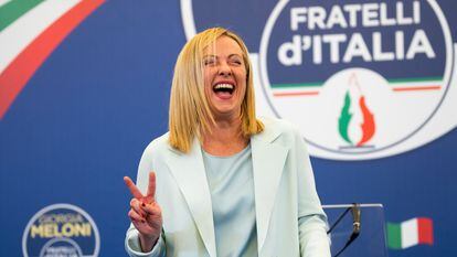 Giorgia Meloni, the leader of the Brothers of Italy party, on Monday.