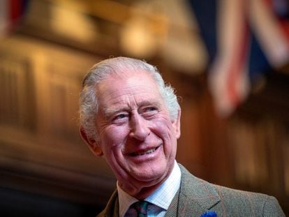 King Charles III on a visit to Aberdeen, Scotland, on October 17, 2022.