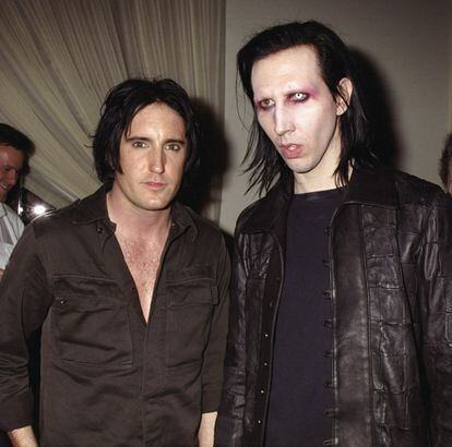 The singer with Trent Reznor, the frontman for Nine Inch Nails, in May 2000. 