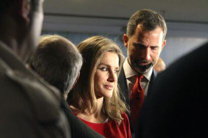 Prince Felipe and Princess Letizia, after the vote was announced. 