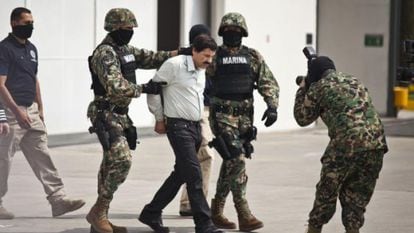 Mexican authorities arrested top drug kingpin El Chapo Guzmán in February.
