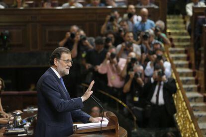 Rajoy during his speech in Congress on Tuesday. 