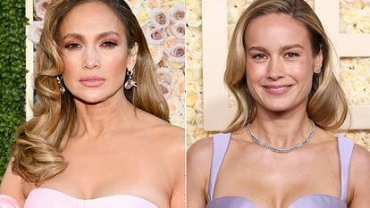 Jennifer Lopez and Brie Larson at the Golden Globes.