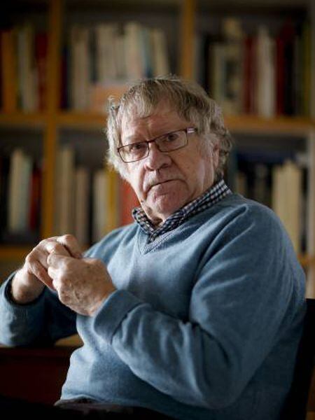 Ian Gibson inside his Madrid home.