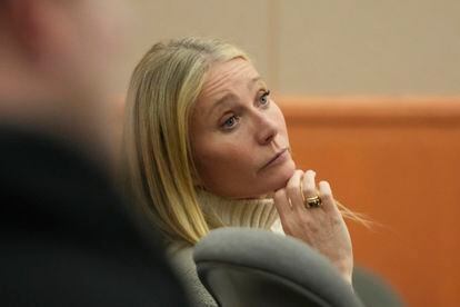 Gwyneth Paltrow looks on as she sits in the courtroom on Tuesday, March 21, 2023, in Park City, Utah.