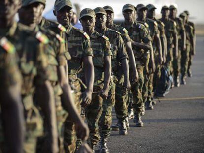 Togolese soldiers arrived in the Malian capital Bamako on January 17, as part of more than 3,000 soldiers pledged by African nations to back the French-led offensive.