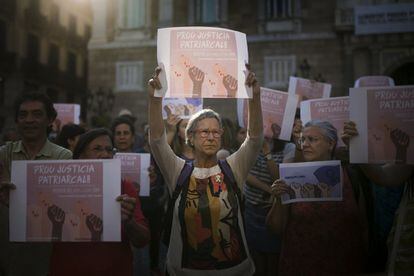 Protest in Plaza Sant Jaume in Barcelona against the release of “La Manada”