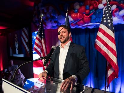 Dan Crenshaw, during a Republican Party event in Houston.
