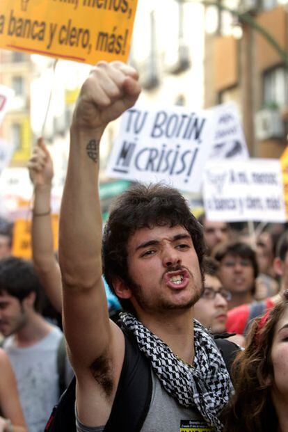 A recent demonstration in Madrid organized by the Juventud Sin Futuro (Youth Without Future) platform.