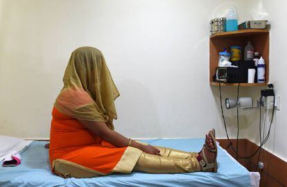 A woman at a surrogacy center in New Delhi.