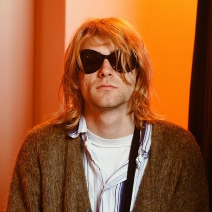 Kurt Cobain during an interview at the Roppongi Prince Hotel in Tokyo, Japan, in 1992.
