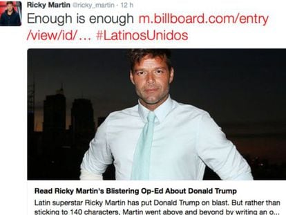 Ricky Martin has begun an online crusade against Donald Trump.