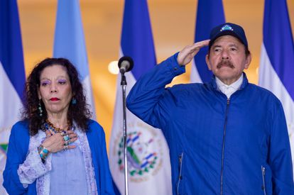 El presidente de Nicaragua, Daniel Ortega, y su esposa, la vicepresidenta Rosario Murillo