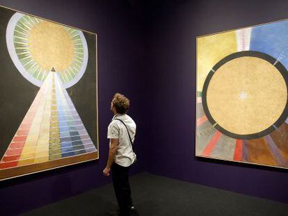 Two of the Hilma af Klint works on show in M&aacute;laga.