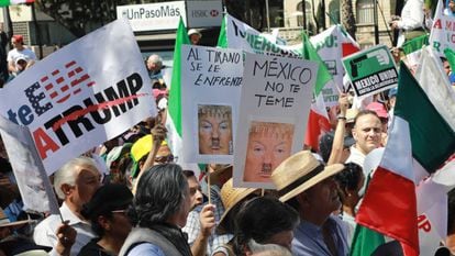Mexicans take to the streets to protest against Donald Trump.
