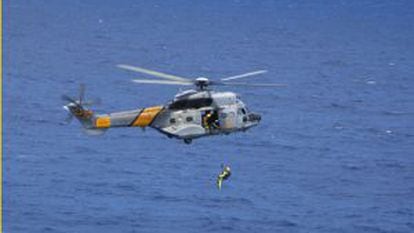 An archive image of a Spanish Maritime Search and Rescue helicopter.