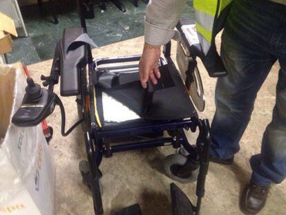 The cocaine had been concealed in the back and seat of the wheelchair.