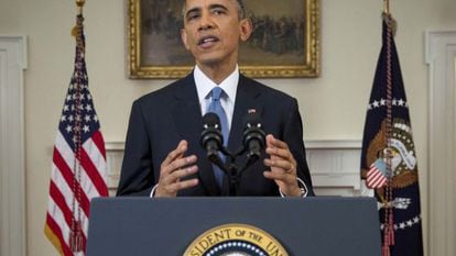 Obama during his televised statement to the nation on Wednesday. 