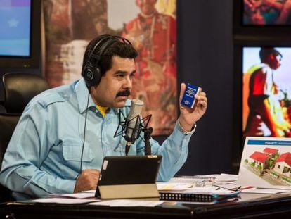 The Venezuelan president during his radio program 'En contacto con Maduro'
