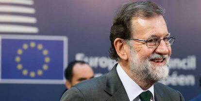 Spaniish PM Mariano Rajoy at the EU Council summit.