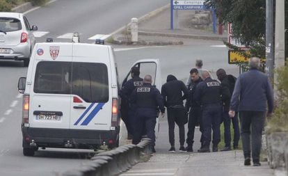 French police intercept migrants in the border town of Irun.