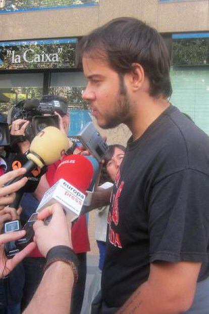 Rapper Pablo Hasel following his arrest in 2011.