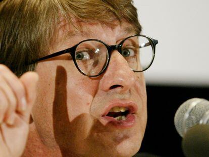P. J. O'Rourke, author of 'Peace Kills: America's Fun New Imperialism,' during a panel discussion in Chicago on June 5, 2004.