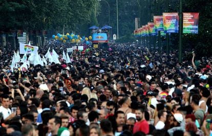 Madrid during Gay Pride week.
