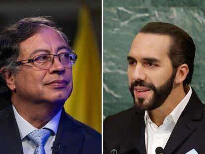 The presidents of Colombia and El Salvador, Gustavo Petro and Nayib Bukele.