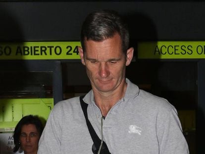 Iñaki Urdangarin arrives in Madrid on Sunday night.