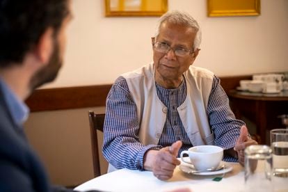 Muhammad Yunus during the interview.