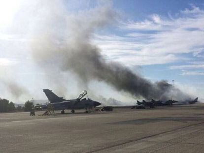 The accident at the NATO airbase in Los Llanos, Albacete.
