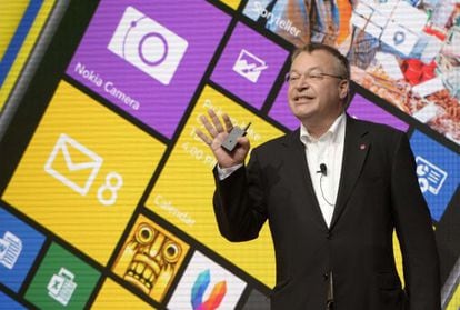 Nokia´s CEO Stephen Elop at the MWC.