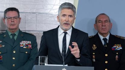 Spanish Interior Minister Fernando Grande-Marlaska during a press conference.