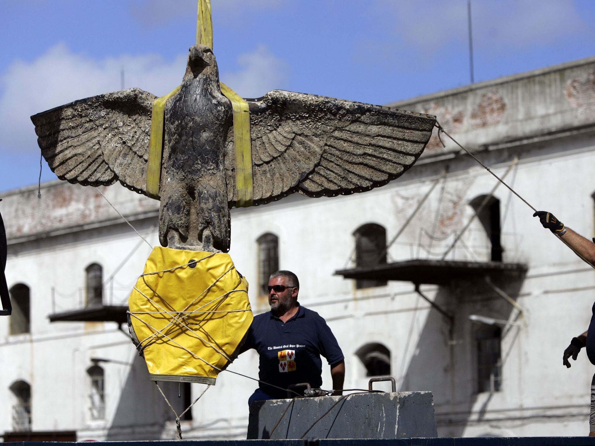 Uruguay debates the fate of a Nazi eagle raised from the wreckage