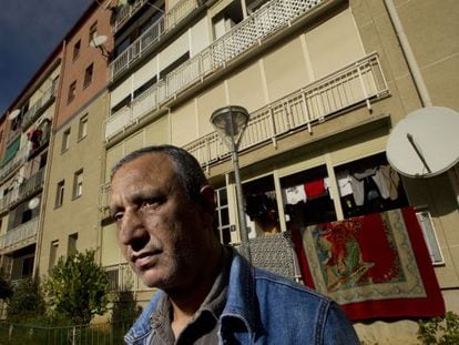 Mohamed Aziz pictured in front of his present home in Martorell. 
