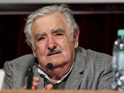 Former President Mujica in Buenos Aires on Monday.